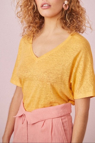 T-shirt en lin Hanina - Safran