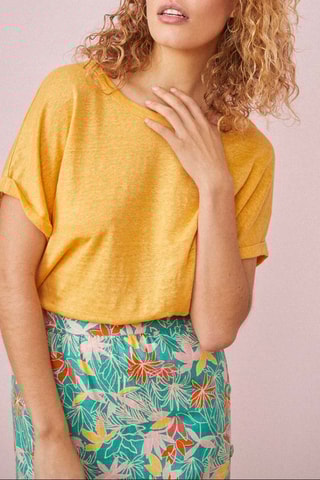 T-shirt en lin Hanami - Safran