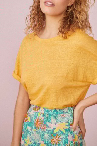 T-shirt en lin Hanami - Safran