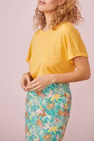 T-shirt en lin Hanami - Safran