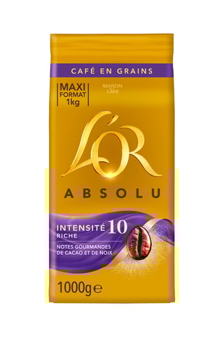 8 x Café en grains L'Or Absolu Intensité 10 - 1 kg