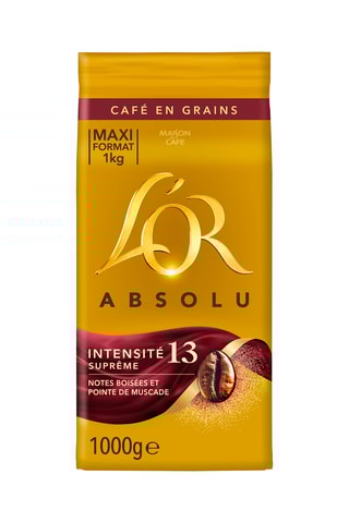 8 x Café en grains L'Or Absolu Intensité 13 - 1 kg