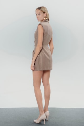 Vestido drapeado - Dourado