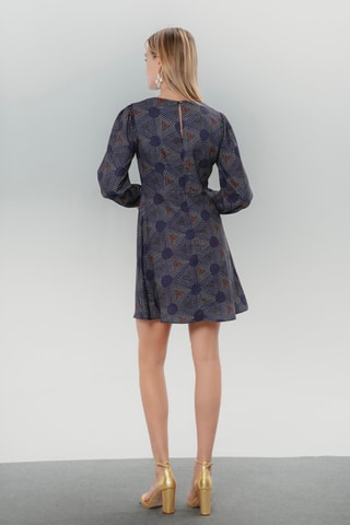 Vestido trapézio - Azul-marinho