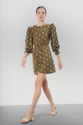 Vestido traçado - Verde-escuro