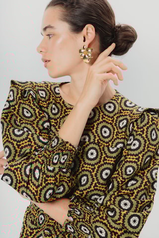 Vestido traçado - Verde-escuro