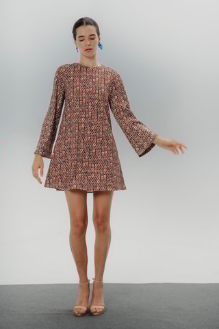 Vestido trapézio - Castanho