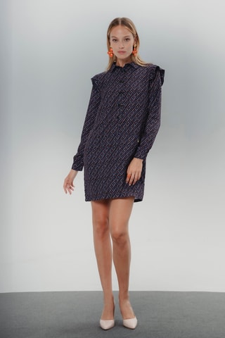 Vestido direito - Azul-marinho