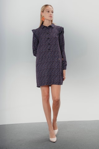 Vestido direito - Azul-marinho