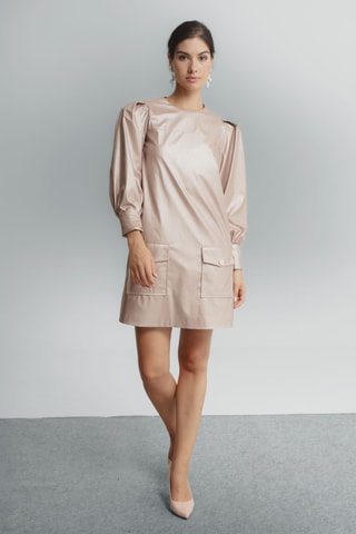 Vestido direito - Rosa-maquilhagem