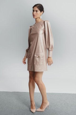 Vestido direito - Rosa-maquilhagem