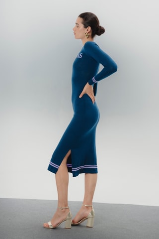 Vestido justo - Azul-marinho
