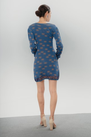 Vestido justo - Azul-cobalto