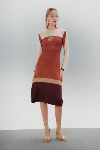 Vestido estilo patinadora - Camel