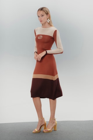Vestido estilo patinadora - Camel