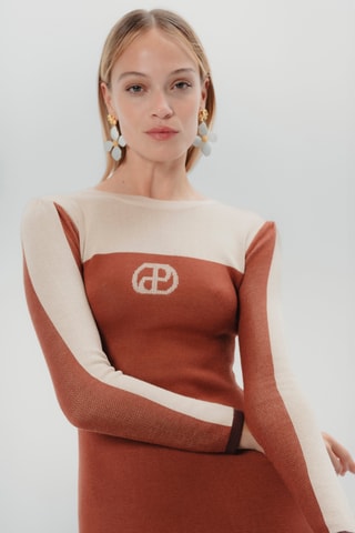 Vestido estilo patinadora - Camel