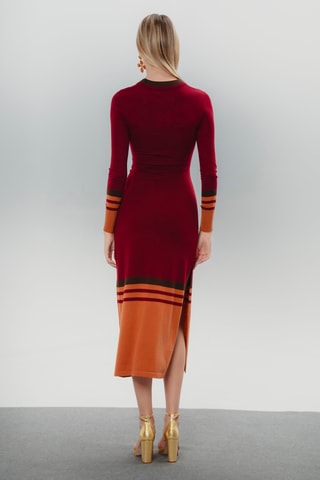 Vestido justo - Bordô