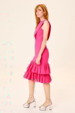 Vestido midi - Fúcsia