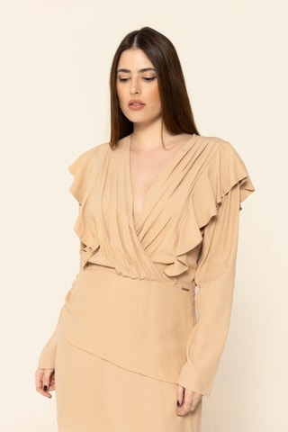 Vestido direito - Bege