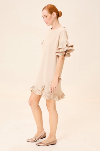 Vestido direito - Bege