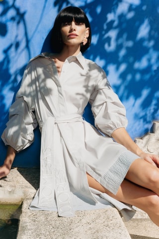 Vestido-camisa - Cinzento