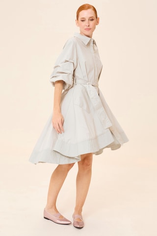 Vestido-camisa - Cinzento
