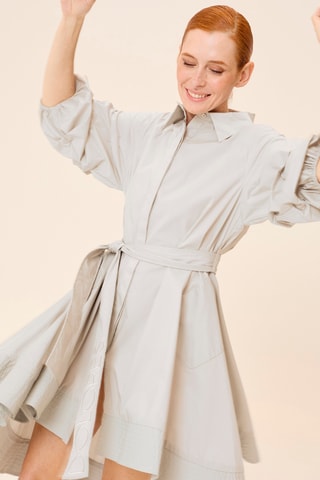 Vestido-camisa - Cinzento