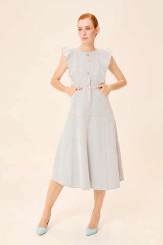 Vestido midi - Cinzento