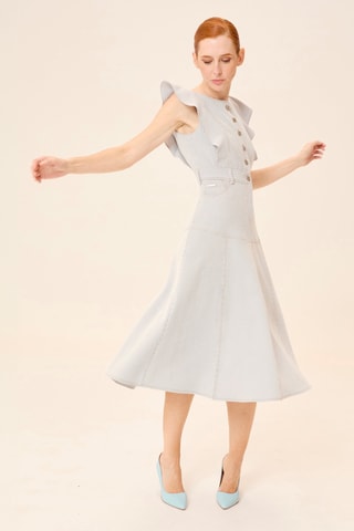 Vestido midi - Cinzento