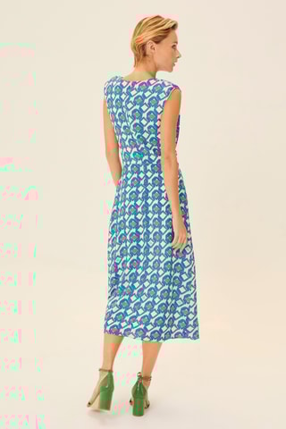 Vestido traçado - Branco e azul-marinho