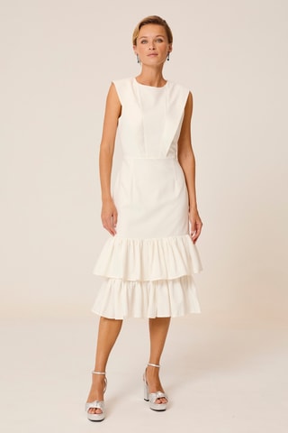 Vestido midi em linho - Branco