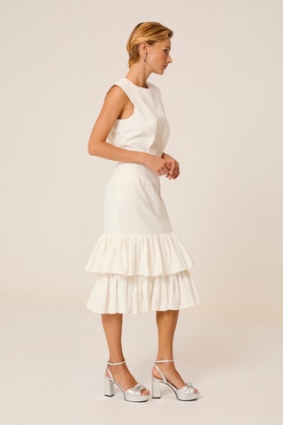 Vestido midi em linho - Branco