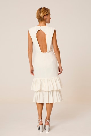 Vestido midi em linho - Branco