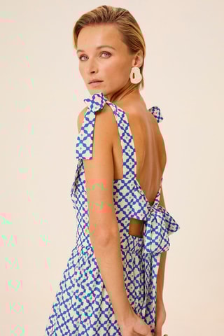 Vestido comprido - Azul-cobalto