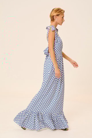 Vestido comprido - Azul-cobalto