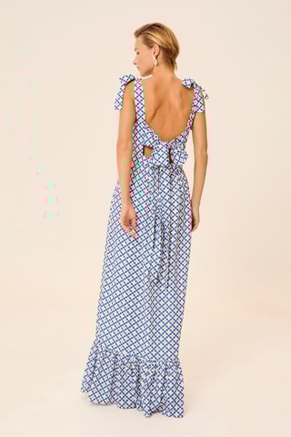 Vestido comprido - Azul-cobalto