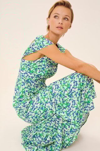 Vestido comprido - Azul-cobalto