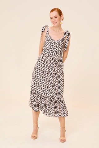 Vestido midi - Preto e branco