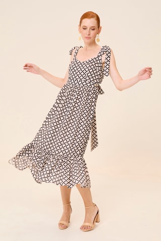 Vestido midi - Preto e branco