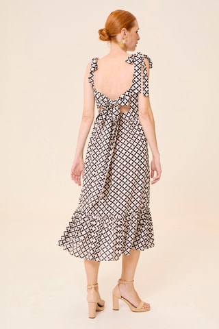 Vestido midi - Preto e branco