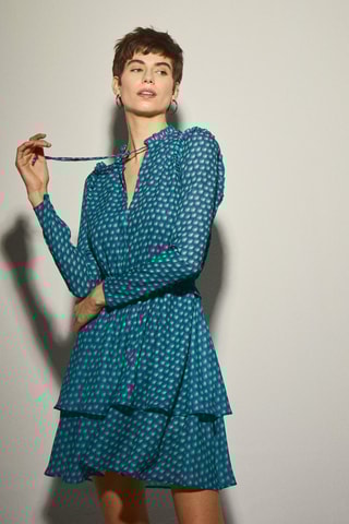 Vestido estilo patinadora - Azul-cobalto