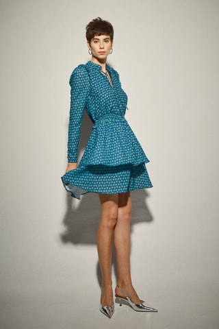 Vestido estilo patinadora - Azul-cobalto