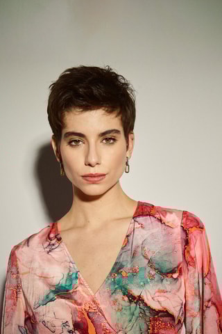 Vestido traçado - Rosa-maquilhagem