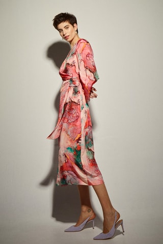 Vestido traçado - Rosa-maquilhagem