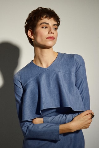 Vestido justo - Azul-cobalto