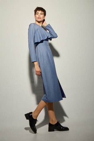 Vestido justo - Azul-cobalto