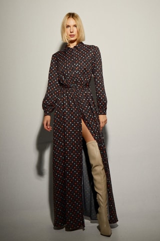 Vestido-camisa - Castanho