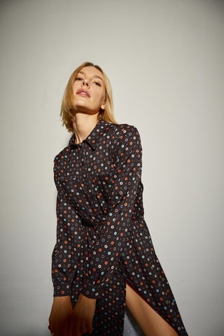 Vestido-camisa - Castanho