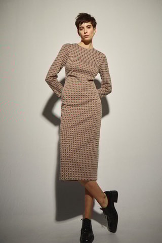 Vestido direito - Bege