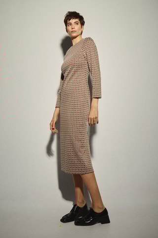 Vestido direito - Bege